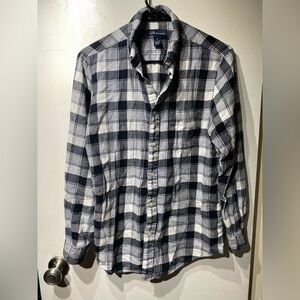 John Ashford Navy and White Plaid Shirt